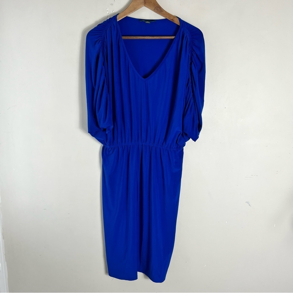 Lauren Ralph Lauren Blue Dolman Sleeve V-Neck Dress Size 8 Cocktail Party